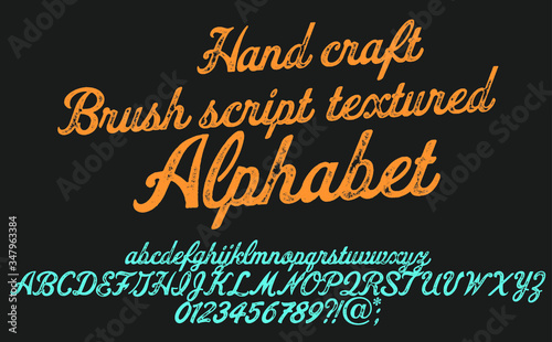 Vintage Brush Script Modern Alphabet. Retro Typeface. Letters.Vector Alphabet. Exclusive Custom Letters.
Vector illustration.
