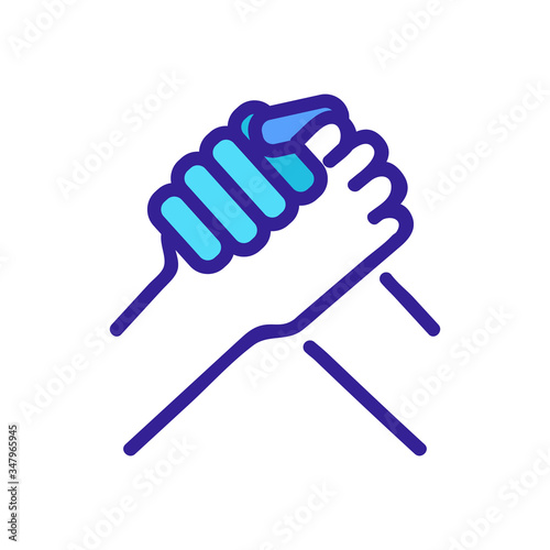 arm wrestling hands view closer icon vector. arm wrestling hands view closer sign. color symbol illustration