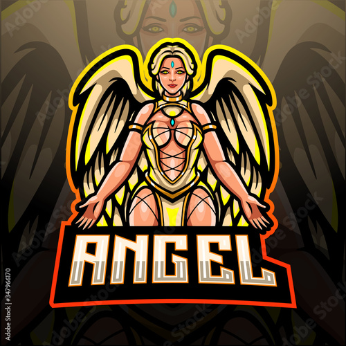 Angel esport logo mascot design