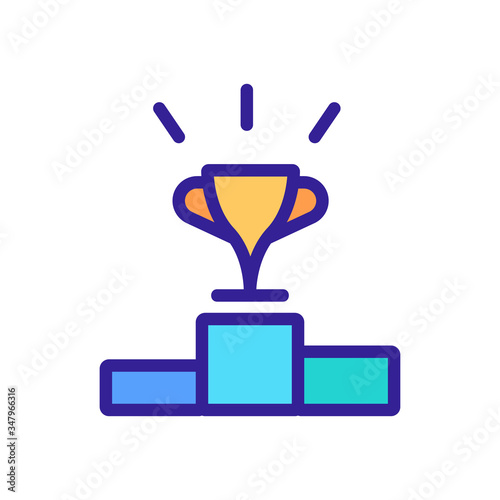 pedestal champion cup icon vector. pedestal champion cup sign. color symbol illustration