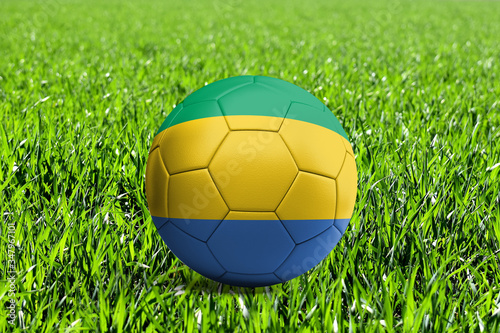 Gabon Flag on Soccer Ball