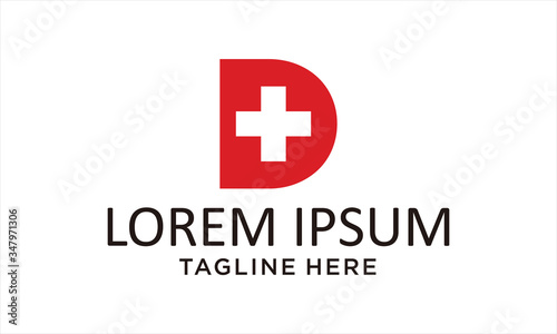 NEGATIVE SPACE PLUS AND LETTER D LOGO DESIGN CONCEPT