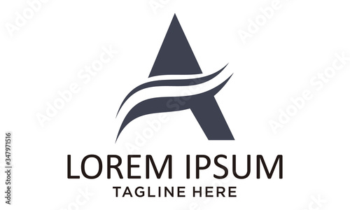 LETTER A WAVE LOGO DESIGN TEMPLATE