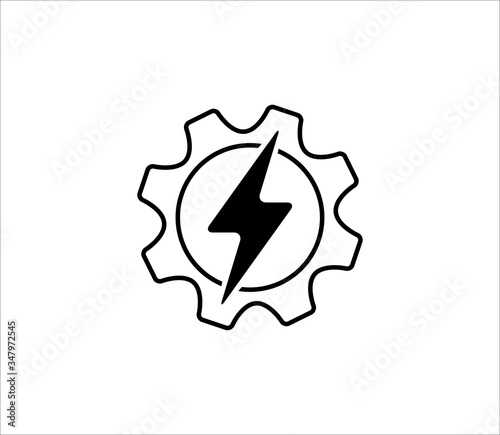 electricity power setting icon or symbol vector design, electric maintenance sign illustration