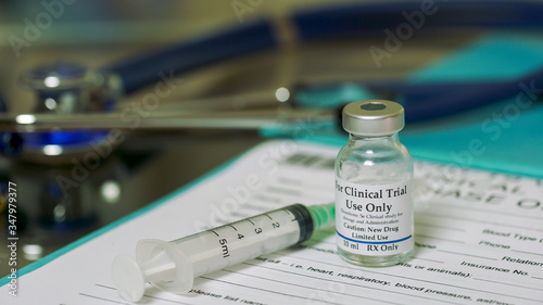 Items to be used in a clinical trial to test a potential vaccine for COVID19 coronavirus.