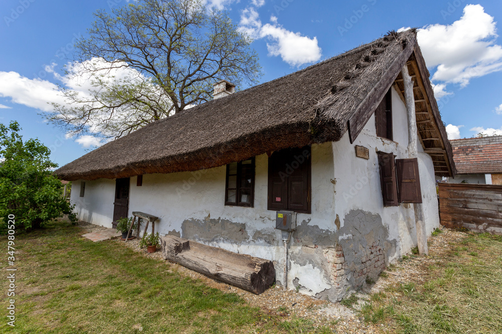Traditional village house in Ocsa, Hungary.