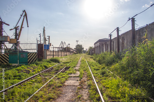 railroad tracks in the countryside