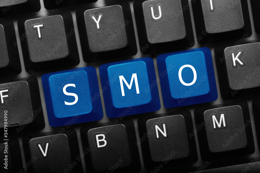 Three keys conceptual keyboard - SMO blue keys Three keys conceptual keyboard - SMO blue keys