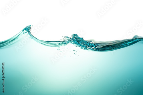 Pure blue water wave, close up, symbol of purity, freshness and ecology.