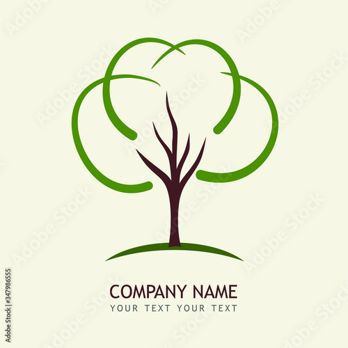 Logo of a tree. illustration for a company that deals with green, organic or nature