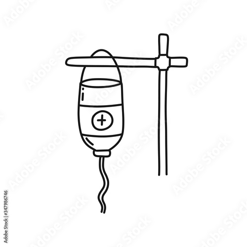 medical dropper doodle icon, vector illustration