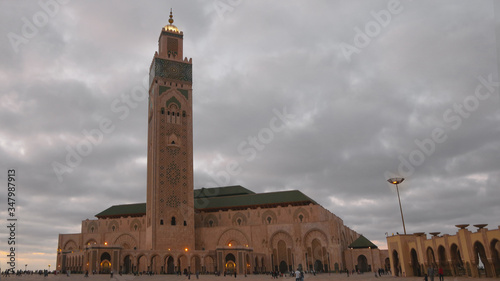 Casablanca cityscape with The Hassan II Mosque. It is the largest mosque in Africa, and the 3rd largest in the world