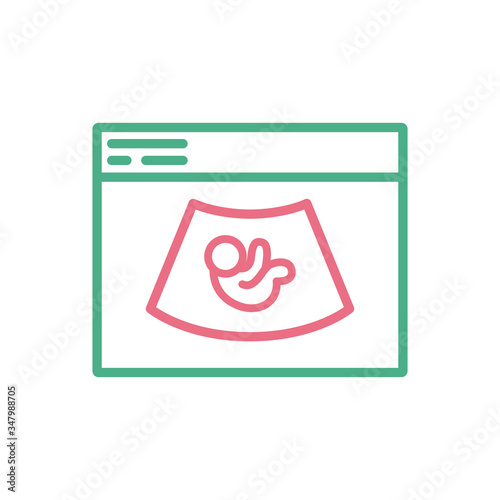 fetal ultrasound line icon, vector illustration