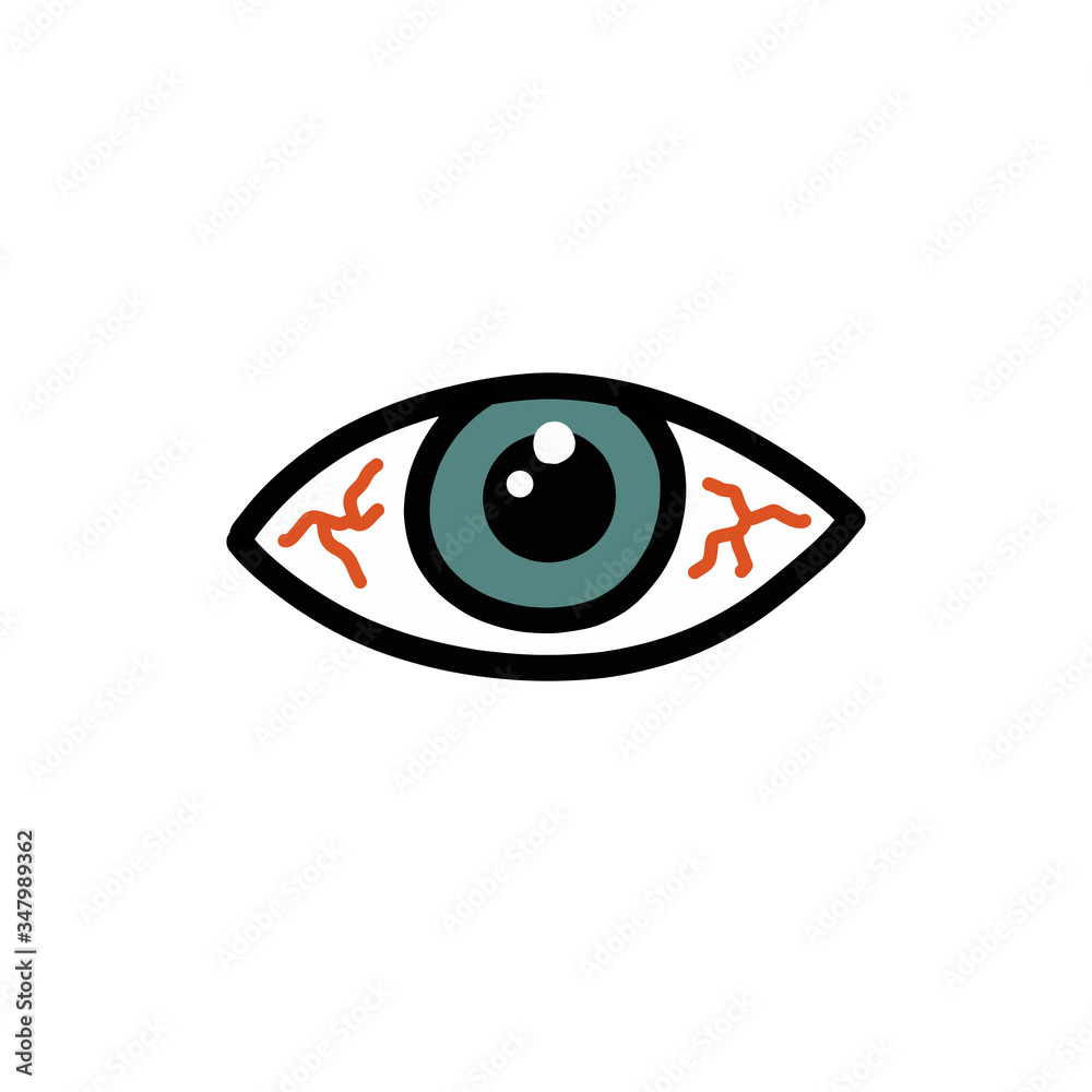 eye fatigue doodle icon, vector illustration eye fatigue doodle icon, vector illustration