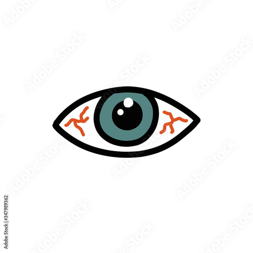 eye fatigue doodle icon, vector illustration