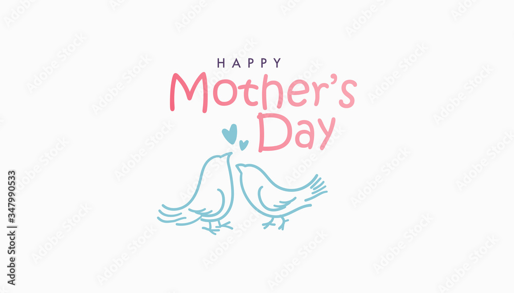 Fototapeta premium Happy Mother's Day hand drawn sketch. Vector illustrator