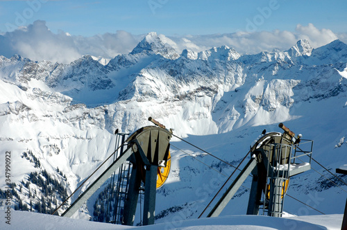 Seilbahn am Nebelhorn in Oberstdorf im Winter