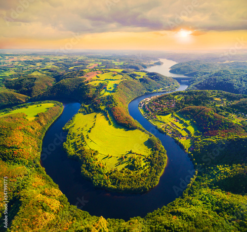 Photography Horseshoe shape of Vltava River
