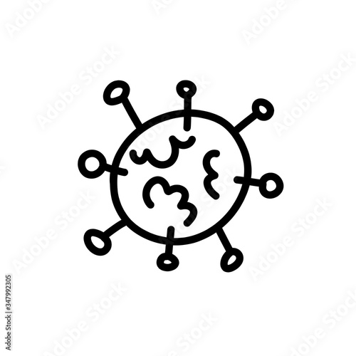 coronavirus doodle icon, vector illustration