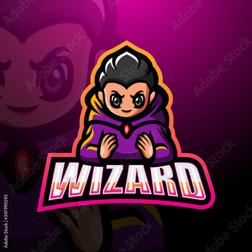 Wizard mascot esport logo design