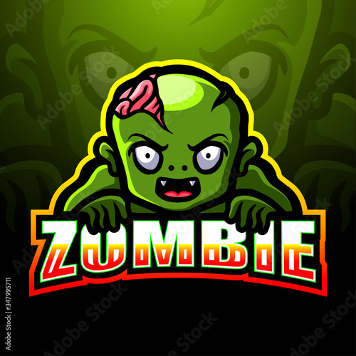 Zombie mascot esport logo design