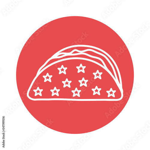 taco block style icon vector design