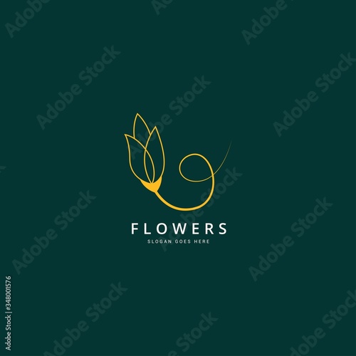 Abstract flower icon logo vector design template