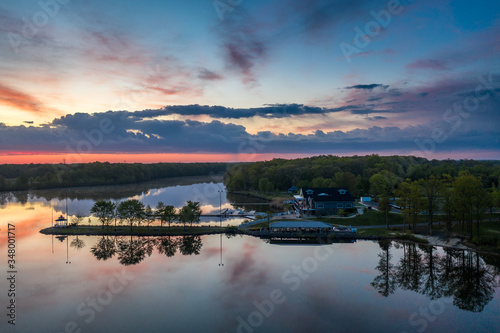 Aerial Sunrise Mercer County Park 