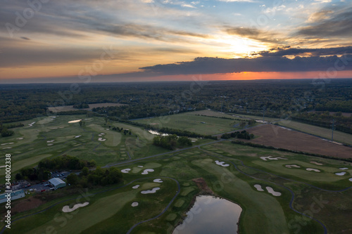 Aerial Sunrise Mercer County Park 