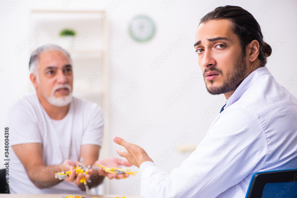 Patient suffering from diabetes visiting doctor Patient suffering from diabetes visiting doctor