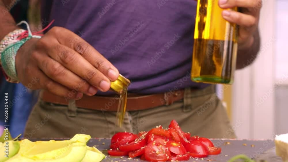 Person preparing organic food for healthy meal - 15 sec