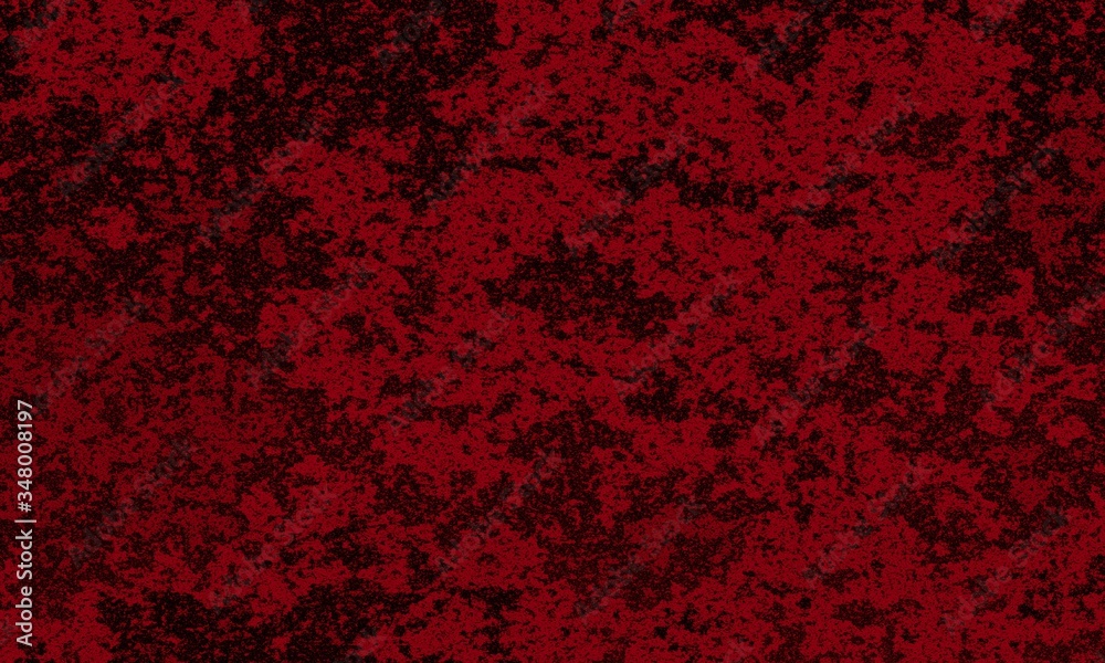 3D rendering of abstract, red and black wall with tattered, stucco, grunge effect and rough cracks. Great for floors, surfaces, structures, wallpapers, backgrounds, backdrops and textures.