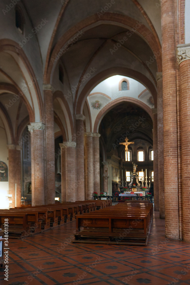 Catholic church interior in Asti, Italy