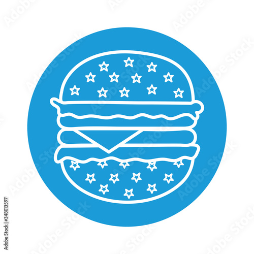 hamburger block style icon vector design