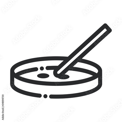 petri dish test laboratory science and research line style icon