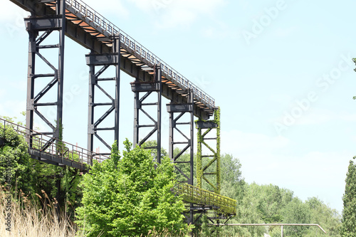 Abandoned industrial old factory area landschaftpark Duisburg nord high quality background prints photo