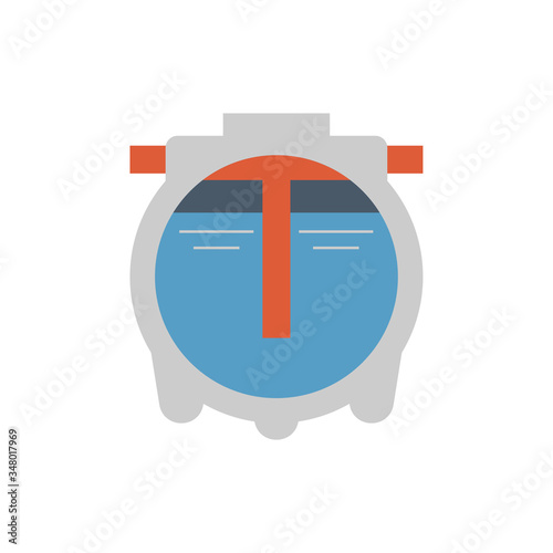 Septic tank vector icon. That sanitation equipment part of drainage system for installation or construction in underground for sewage or wastewater treatment by bacteria for home toilet and bathroom.