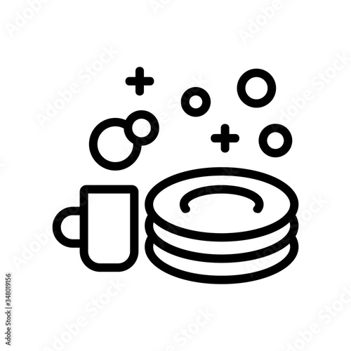 shine of washed dishes icon vector. shine of washed dishes sign. isolated contour symbol illustration