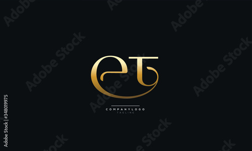 et Letter Logo Alphabet Design Icon Vector Symbol