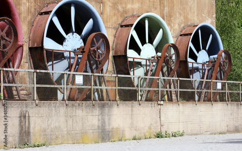Abandoned industrial old factory area landschaftpark Duisburg nord high quality background prints photo