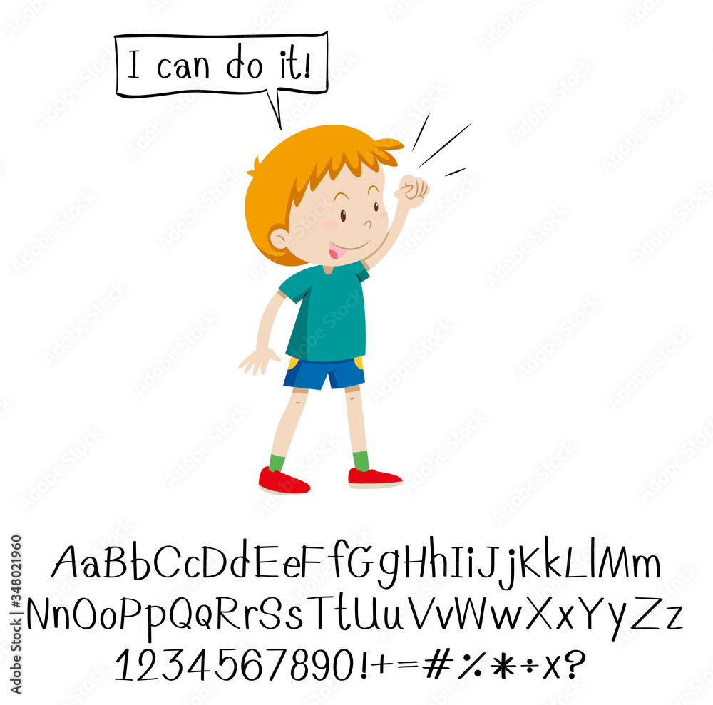 English phrase with people in actions on white background English phrase with people in actions on white background