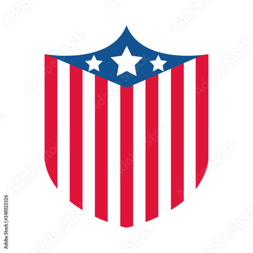 4th of july independence day, american flag national patriotic label flat style icon