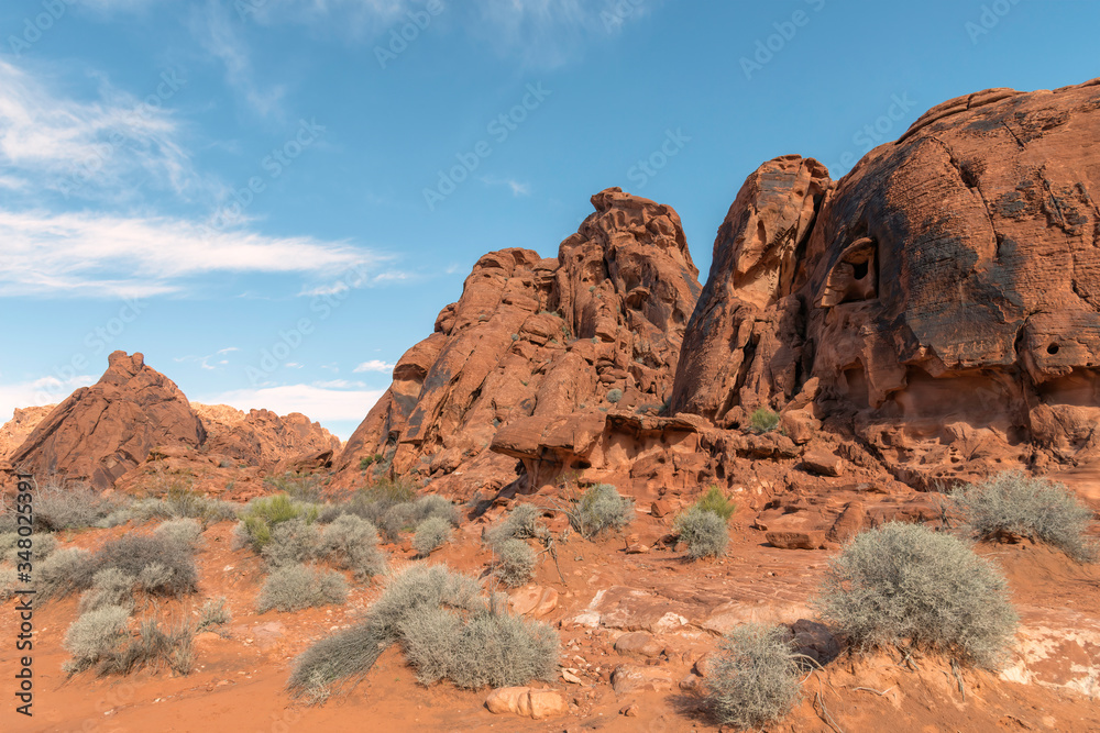 Sandstone rock formations in the Valley of Fire State Park, Nevada