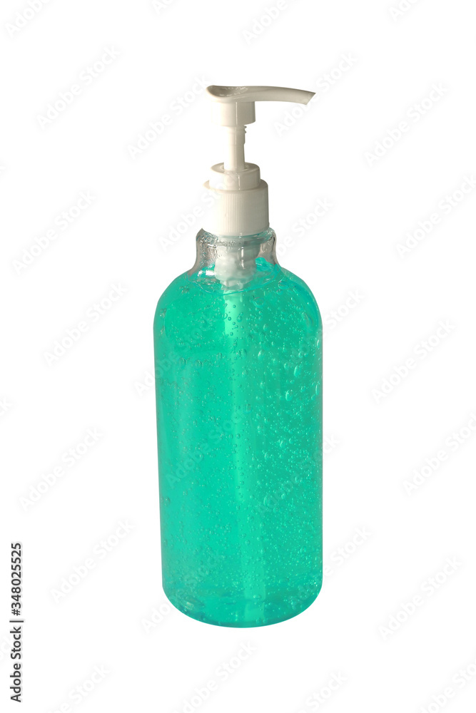 Green gel alcohol bottle for cleaning hand to protect Coronavirus(covid-19) isolated on white background. Green gel alcohol bottle for cleaning hand to protect Coronavirus(covid-19) isolated on white background.