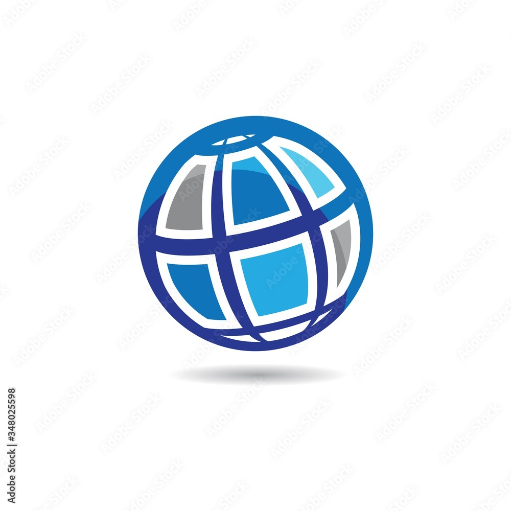 Global logo template vector icon