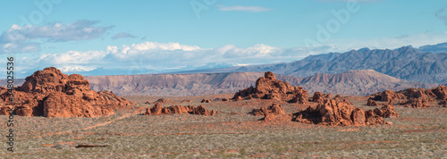 Panoramic view of the rock formations in the Valley of Fire State Park in Nevada. © Lori Labrecque