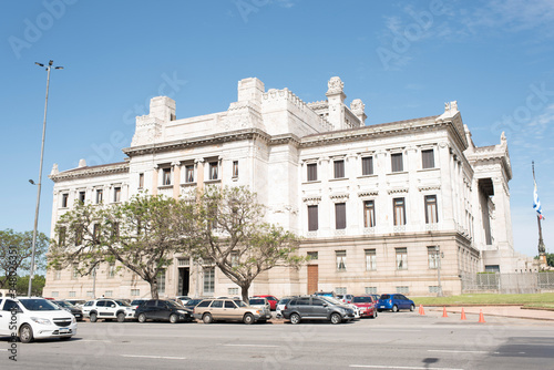 Exterior view of the Legislative Palace, seat of the Uruguayan Parliament.