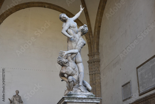 One of the statues in the Piazza della Signoria