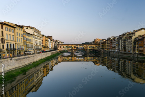 The famous Ponte Vecchio bride over the Arno river in Florence Italy © Mike