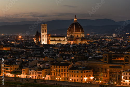 A long exposure night shot of Cathedral of Santa Maria del Fiore